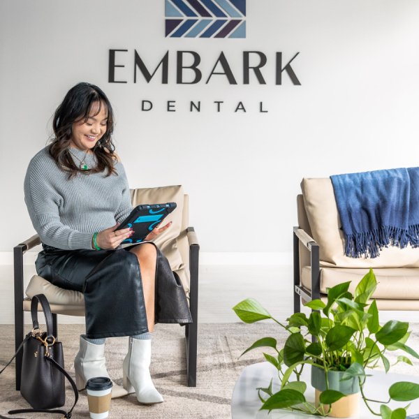 Bright treatment room at Embark Dental